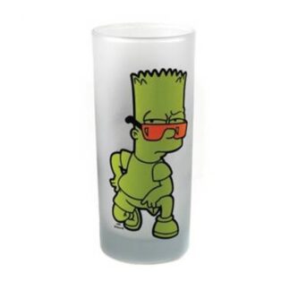 931-0021 FROSTED DRINKING GLASS BART SIMPSON