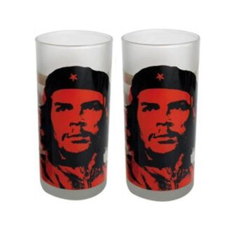 953-0041 FROSTED DRINKING GLASS 2-PACK SET CHE GUEVARA El Che