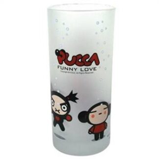 923-0005 FROSTED DRINKING GLASS GARU AND PUCCA Funny Love